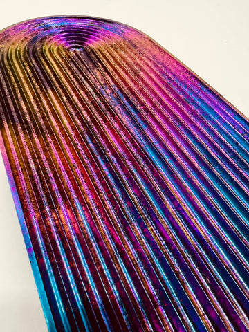 Rainbow Tablett aus Resin mit Regenbogen Design (Chameleon Farben)