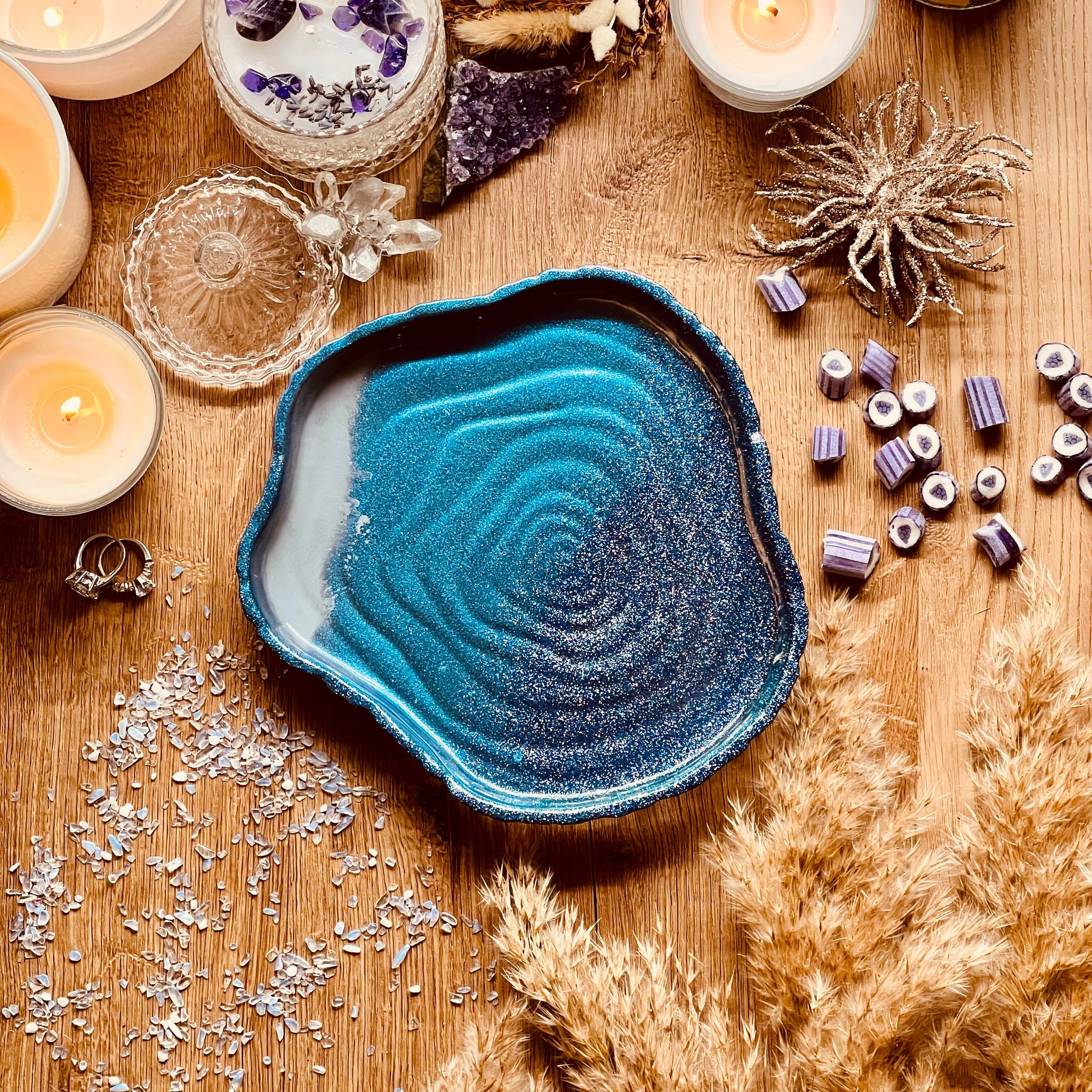 Resin bowl in different shades of blue